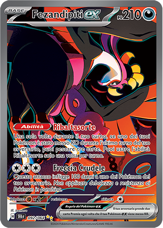 Fezandipiti-ex 092/064 Alternative Art Rara Illustrazione Speciale - ITA - Near Mint - Scarlatto e Violetto - Segreto Fiabesco - Carta Pokemon