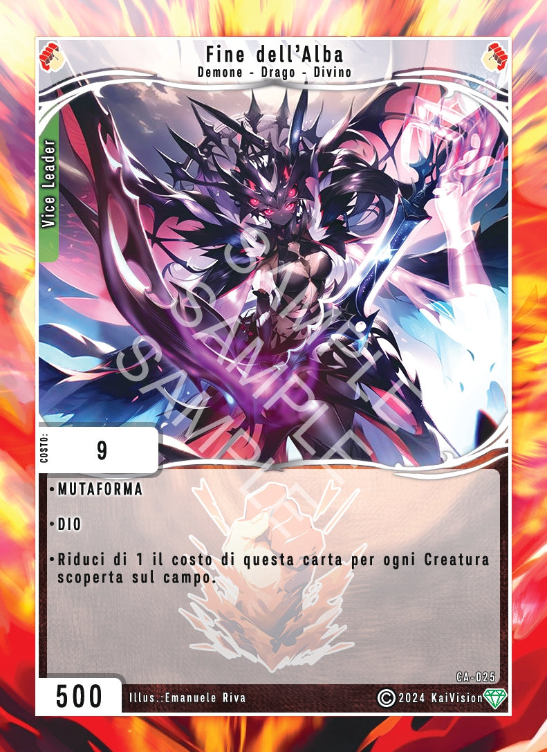 Fine dell'Alba CA - 025 Collector Grid Foil - Unlimited - ITA - Near Mint - Cavalieri di Adam - Carta Creatures of Exo