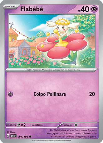 Flabébé 091/198 Reverse Holo - ITA - Near Mint - Scarlatto e Violetto - Carta Pokemon