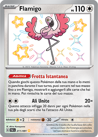 Flamigo Shiny 211/091 - ITA - Near Mint - Scarlatto e Violetto - Destino di Paldea - Carta Pokemon