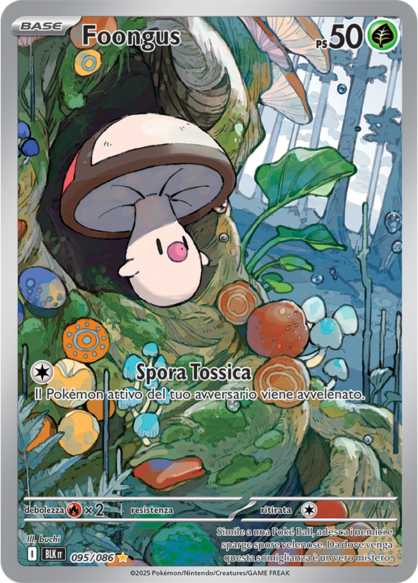 327Foongus BLK 095/086 - ITA - Near Mint - Scarlatto e Violetto - Luce Nera - Carta Pokemon