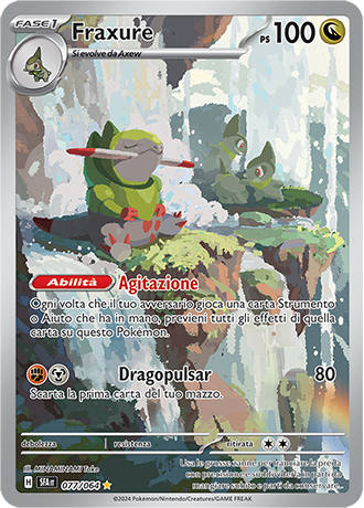 Fraxure 077/064 Rara Illustrazione - ITA - Near Mint - Scarlatto e Violetto - Segreto Fiabesco - Carta Pokemon
