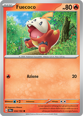 Fuecoco 034/193 Reverse Holo - ITA - Near Mint - Scarlatto e Violetto - Evoluzioni a Paldea - Carta Pokemon