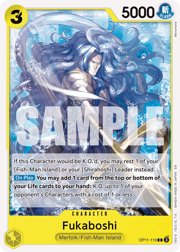 Fukaboshi OP11-110 - Character Giallo Common - Near Mint - A Fist of Divine Speed - Carta One Piece Card Game