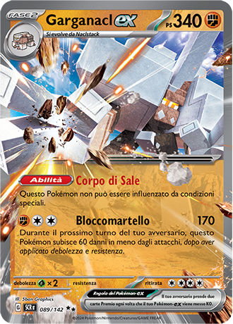 Garganacl-ex 089/142 - ITA - Near Mint - Scarlatto e Violetto - Corona Astrale - Carta Pokemon