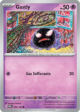 Gastly 092/165 - ITA - Near Mint - Scarlatto e Violetto - 151 - Carta Pokemon