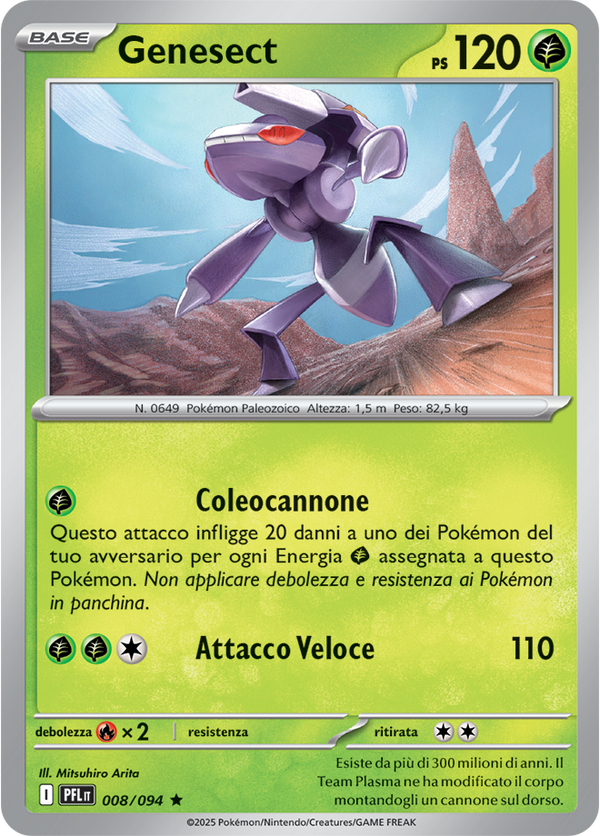 Genesect PFL 008/094 Reverse Holo - ITA - Near Mint - Megaevoluzione - Fiamme Spettrali - Carta Pokemon