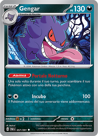 Gengar 057/091 Reverse Holo - ITA - Near Mint - Scarlatto e Violetto - Destino di Paldea - Carta Pokemon