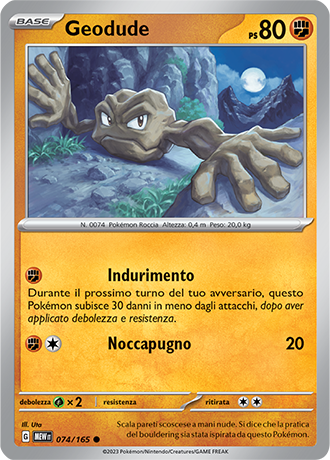 Geodude 074/165 - ITA - Near Mint - Scarlatto e Violetto - 151 - Carta Pokemon