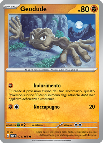 Geodude 074/165 - ITA - Mint - Scarlatto e Violetto - 151 - Carta Pokemon