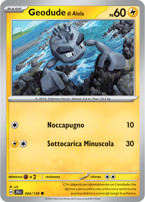 Geodude di Alola 044/159 Reverse Holo - ITA - Near Mint - Scarlatto e Violetto - Avventure Insieme - Carta Pokemon