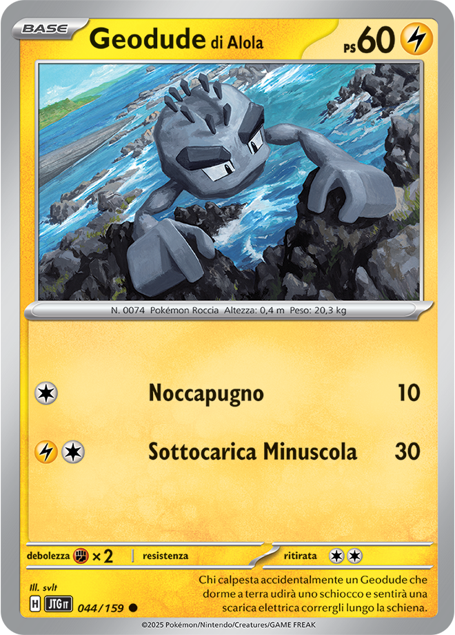 Geodude di Alola 044/159 Reverse Holo - ITA - Near Mint - Scarlatto e Violetto - Avventure Insieme - Carta Pokemon