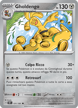 Gholdengo 131/191 Reverse Holo - ITA - Near Mint - Scarlatto e Violetto - Scintille Folgoranti - Carta Pokemon