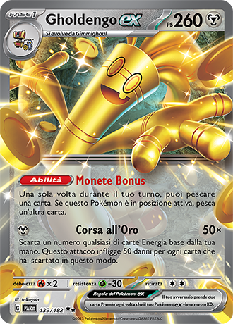 Gholdengo-ex 139/182 - ITA - Near Mint - Scarlatto e Violetto - Paradosso Temporale - Carta Pokemon