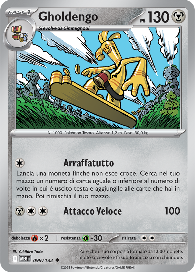 Gholdengo MEG 099/132 Reverse Holo - ITA - Near Mint - Megaevoluzione - Carta Pokemon