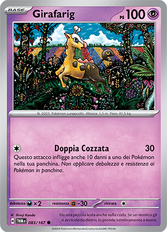Girafarig 083/167 Reverse Holo Comune - ITA - Near Mint - Scarlatto e Violetto - Crepuscolo Mascherato - Carta Pokemon