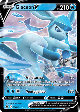 Glaceon V 038/159 - ITA - Mint - Spada e Scudo - Zenit Regale - Carta Pokemon