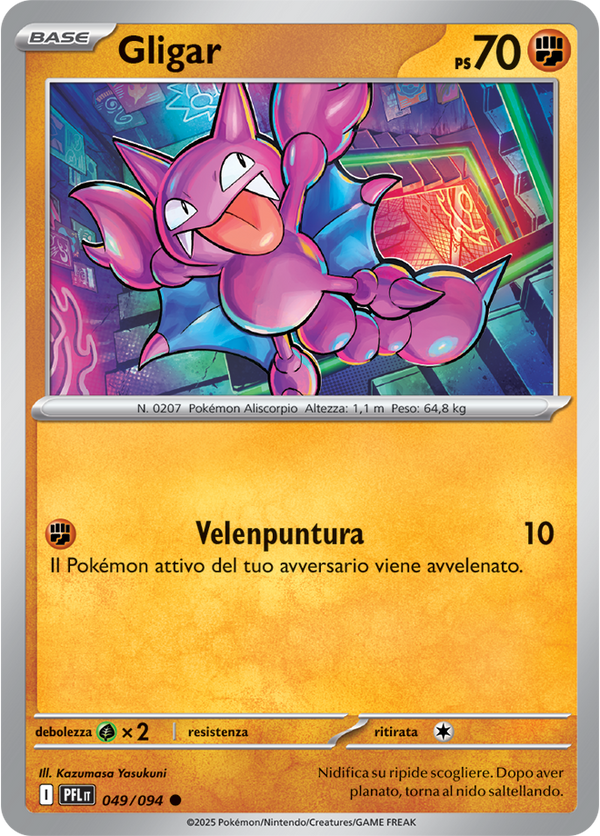 Gligar PFL 049/094 - ITA - Near Mint - Megaevoluzione - Fiamme Spettrali - Carta Pokemon