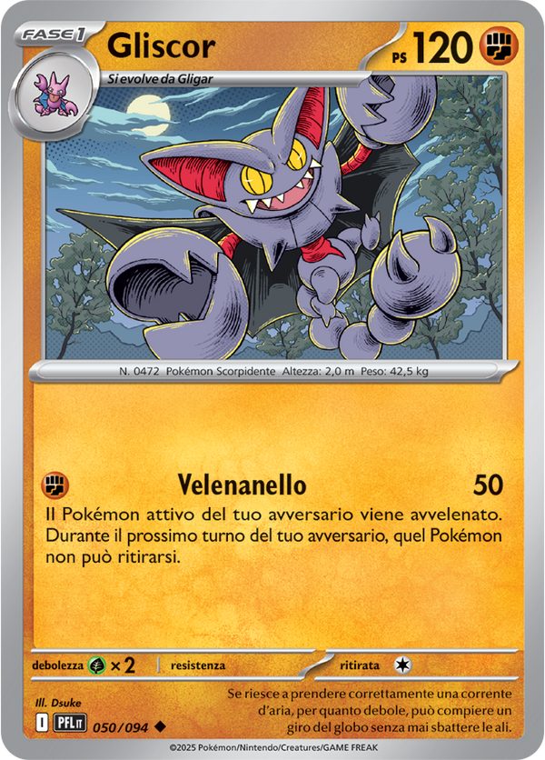 Gliscor PFL 050/094 - ITA - Near Mint - Megaevoluzione - Fiamme Spettrali - Carta Pokemon