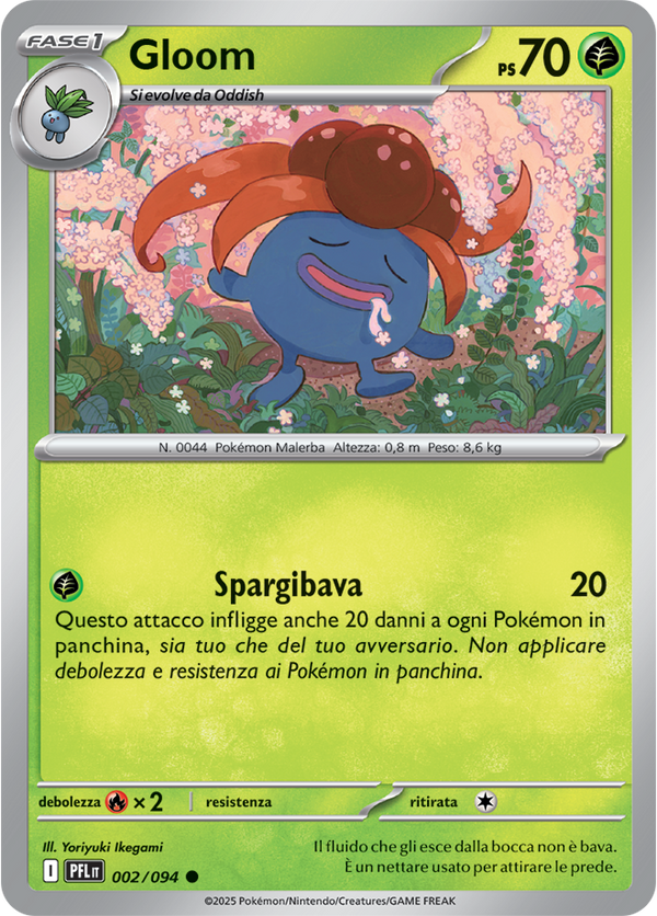 Gloom PFL 002/094 - ITA - Near Mint - Megaevoluzione - Fiamme Spettrali - Carta Pokemon
