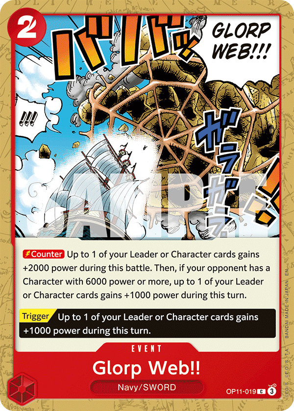Glorp Web!! OP11-019 - Event  Common - Near Mint - A Fist of Divine Speed - Carta One Piece Card Game