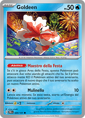 Goldeen 020/131 Reverse Holo - ITA - Near Mint - Scarlatto e Violetto - Evoluzioni Prismatiche - Carta Pokemon