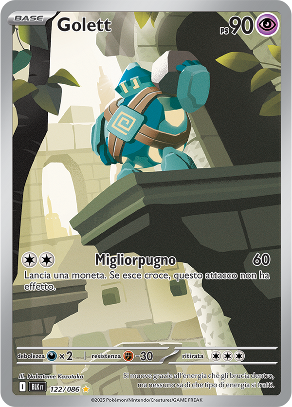 354Golett BLK 122/086 - ITA - Near Mint - Scarlatto e Violetto - Luce Nera - Carta Pokemon