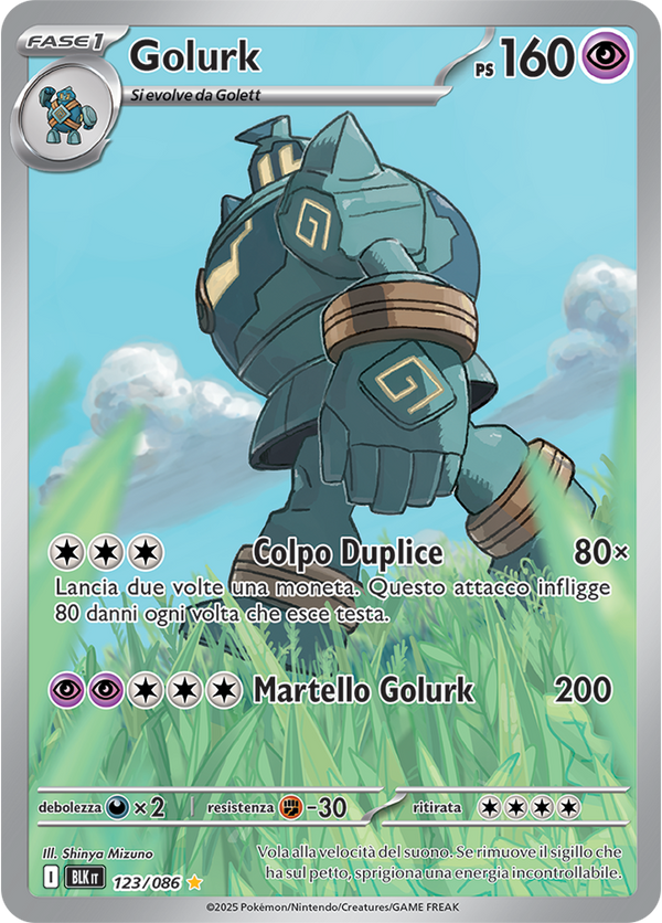 355Golurk BLK 123/086 - ITA - Near Mint - Scarlatto e Violetto - Luce Nera - Carta Pokemon