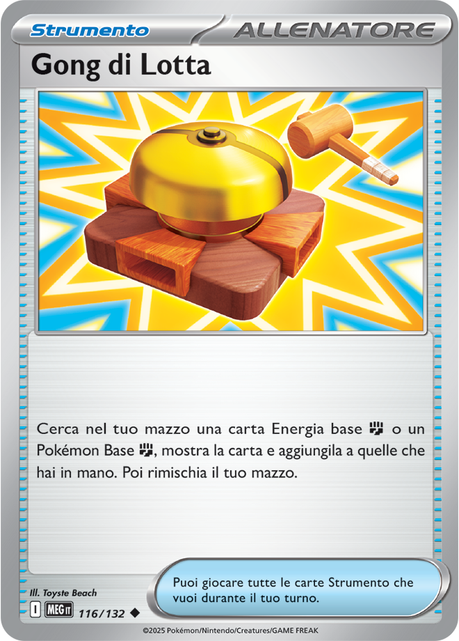 Gong di Lotta MEG 116/132 Reverse Holo - ITA - Near Mint - Megaevoluzione - Carta Pokemon