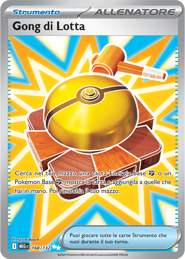 Gong di Lotta MEG 168/132 - ITA - Near Mint - Megaevoluzione - Carta Pokemon