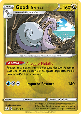 Goodra di Hisui 134/196 Holo - ITA - Near Mint - Spada e Scudo - Origine Perduta - Carta Pokemon