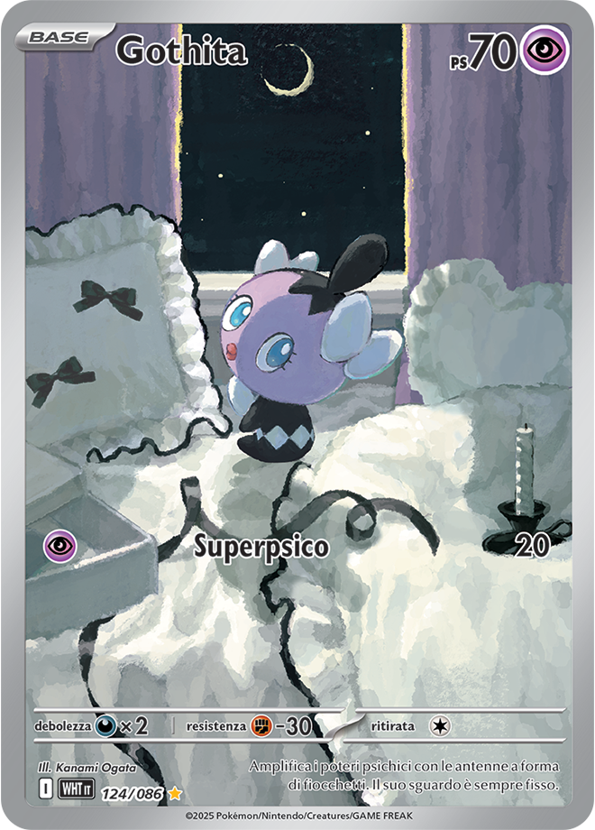 Gothita WHT 124/086 - ITA - Near Mint - Scarlatto e Violetto - Fuoco Bianco - Carta Pokemon