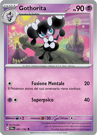 Gothorita 091/193 Reverse Holo - ITA - Near Mint - Scarlatto e Violetto - Evoluzioni a Paldea - Carta Pokemon