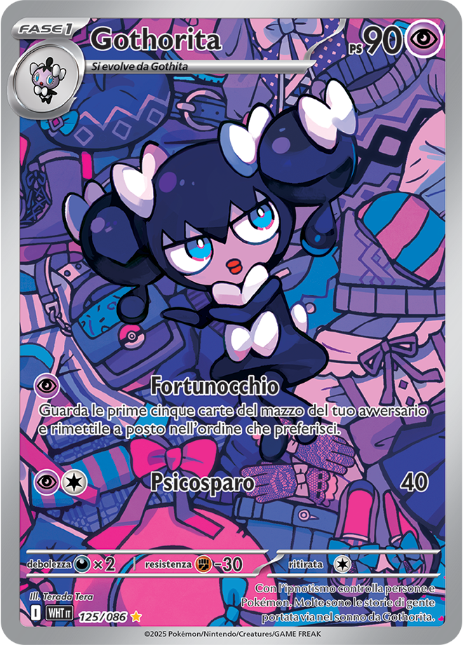 Gothorita WHT 125/086 - ITA - Near Mint - Scarlatto e Violetto - Fuoco Bianco - Carta Pokemon