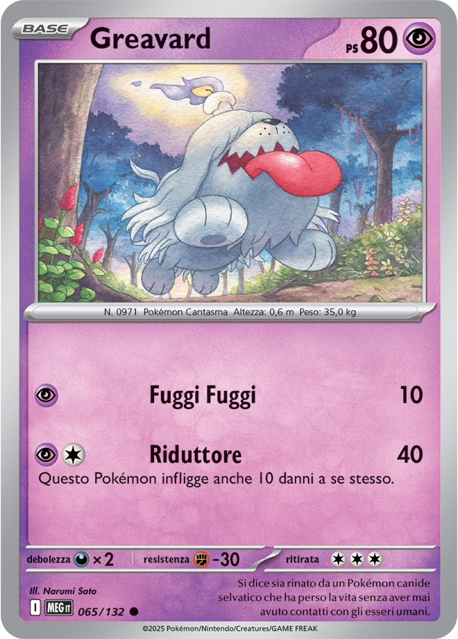Greavard MEG 065/132 Reverse Holo - ITA - Near Mint - Megaevoluzione - Carta Pokemon