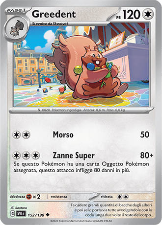Greedent 152/198 Reverse Holo - ITA - Near Mint - Scarlatto e Violetto - Carta Pokemon