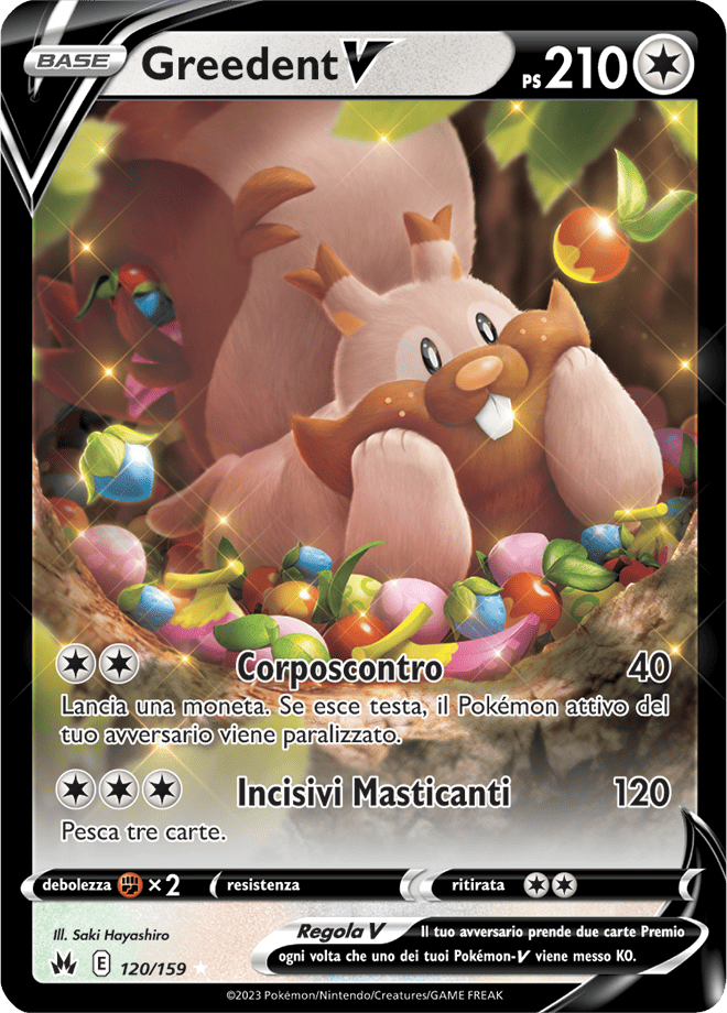 Greedent V 120/159 - ITA - Mint - Spada e Scudo - Zenit Regale - Carta Pokemon
