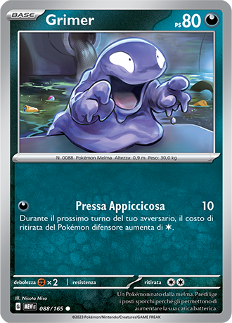 Grimer 088/165 Reverse Holo - ITA - Mint - Scarlatto e Violetto - 151 - Carta Pokemon