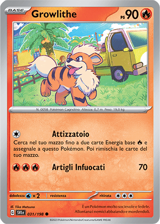 Growlithe 031/198 Reverse Holo - ITA - Near Mint - Scarlatto e Violetto - Carta Pokemon