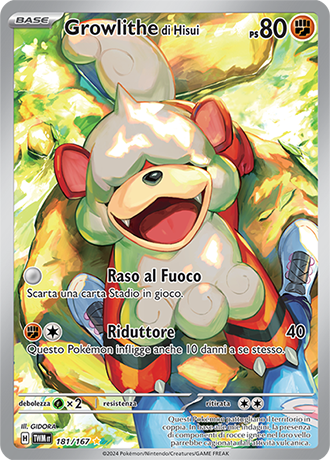 Growlithe di Hisui 181/167 Illustrazione Rara - ITA - Near Mint - Scarlatto e Violetto - Crepuscolo Mascherato - Carta Pokemon