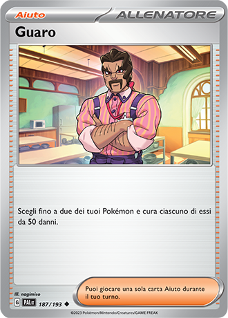 Guaro 187/193 Reverse Holo - ITA - Near Mint - Scarlatto e Violetto - Evoluzioni a Paldea - Carta Pokemon