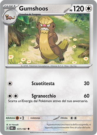 Gumshoos 177/197 Reverse Holo - ITA - Near Mint - Scarlatto e Violetto - Ossidiana Infuocata - Carta Pokemon