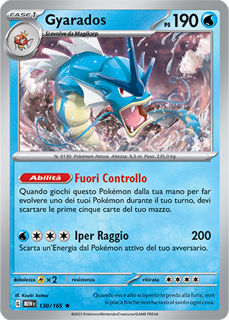 Gyarados 130/165 Reverse Holo - ITA - Mint - Scarlatto e Violetto - 151 - Carta Pokemon