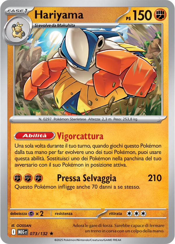 Hariyama MEG 073/132 Reverse Holo - ITA - Near Mint - Megaevoluzione - Carta Pokemon