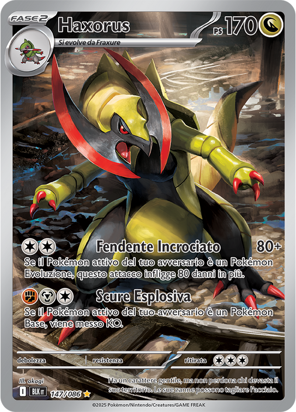 379Haxorus BLK 147/086 - ITA - Near Mint - Scarlatto e Violetto - Luce Nera - Carta Pokemon
