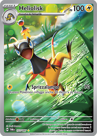Heliolisk 177/167 Illustrazione Rara - ITA - Near Mint - Scarlatto e Violetto - Crepuscolo Mascherato - Carta Pokemon