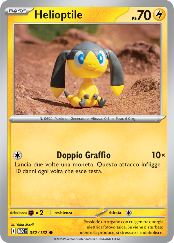 Helioptile MEG 052/132 Reverse Holo - ITA - Near Mint - Megaevoluzione - Carta Pokemon