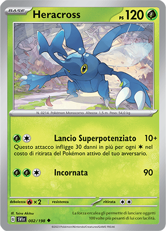 Heracross 002/198 Reverse Holo - ITA - Near Mint - Scarlatto e Violetto - Carta Pokemon
