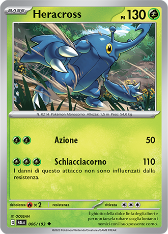 Heracross 006/193 Reverse Holo - ITA - Near Mint - Scarlatto e Violetto - Evoluzioni a Paldea - Carta Pokemon