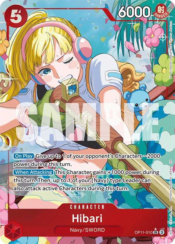 Hibari OP11-010 V2 - Character Rosso Alternate Art - Near Mint - A Fist of Divine Speed - Carta One Piece Card Game